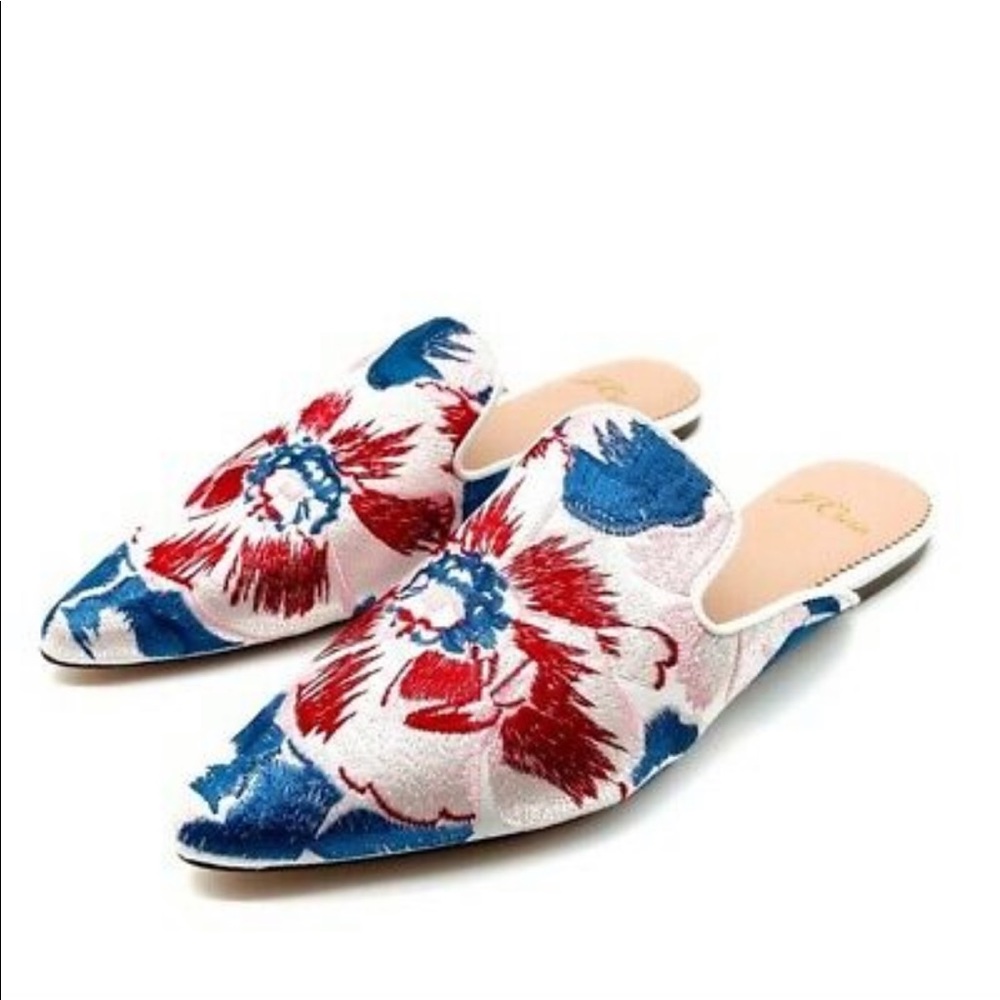 [J CREW] floral brocade mules